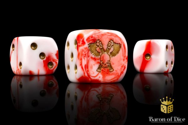 Baron of Dice - Skull Grinders, Carnage 16mm Round Corner Dice (25)