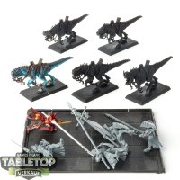 Dark Elves - 5x Cold One Knights - teilweise bemalt