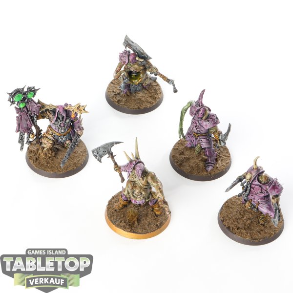 Maggotkin of Nurgle - 5 x Putrid Blightkings - bemalt