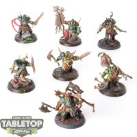 Maggotkin of Nurgle - 7x Putrid Blightkings - bemalt