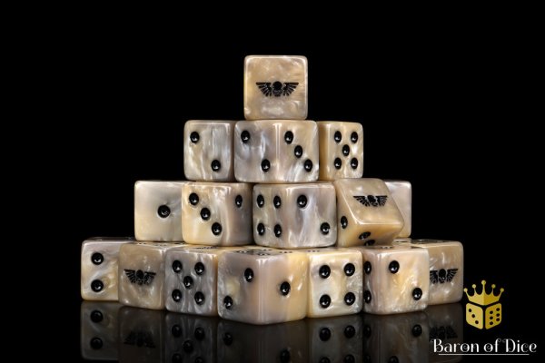 Baron of Dice - Desert Skull 16mm Square Corner Dice (25)