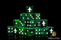 Baron of Dice - Fleur De Lis Green 16mm Square Corner...