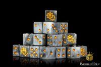 Baron of Dice - Golden Cog 16mm Square Corner Dice (25)