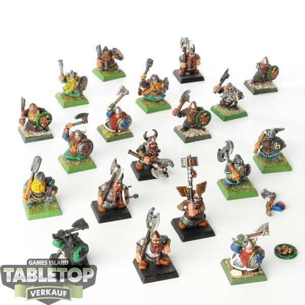 Dwarfen Mountain Holds - 20 x Dwarf Warriors Regiment - teilweise bemalt