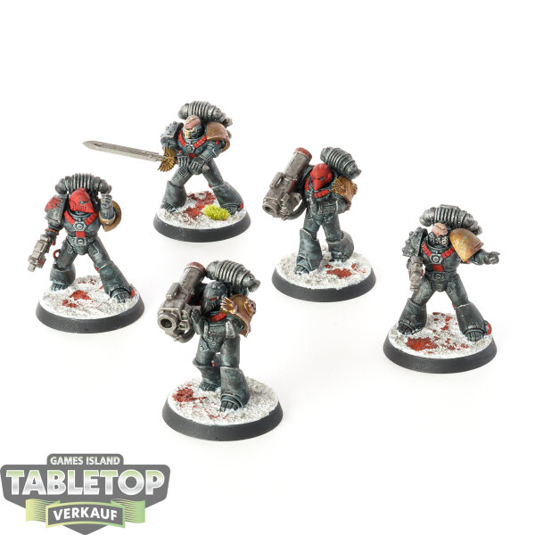 Blood Angels - 5 MKVI Legion Tactical Marines - bemalt