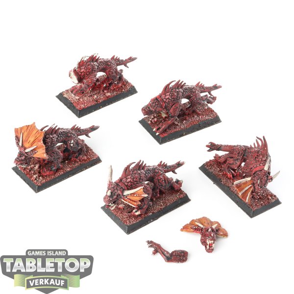 Daemons of Chaos - 5x Flesh Hounds Of Khorne - bemalt