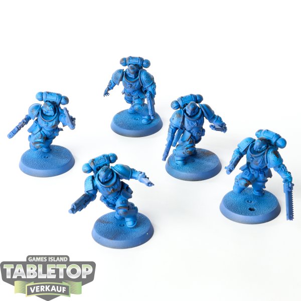 Space Marines - 5x Assault Intercessors - teilweise bemalt