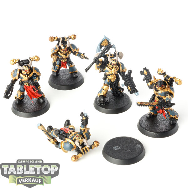 Chaos Space Marines - 5x Chaos Space Marines - bemalt
