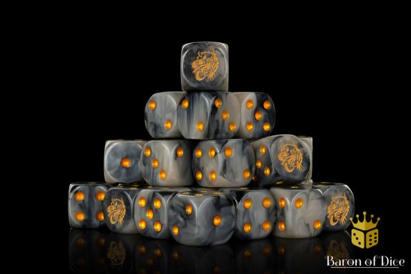 Baron of Dice - Adepticon 2024 Official Dice (Grey) 16mm Round Corner Dice (25)