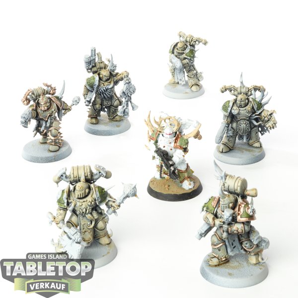 Death Guard - 7 x Plague Marines - teilweise bemalt