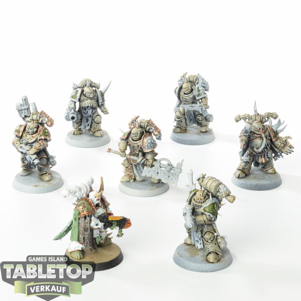 Death Guard - 7 x Plague Marines - teilweise bemalt