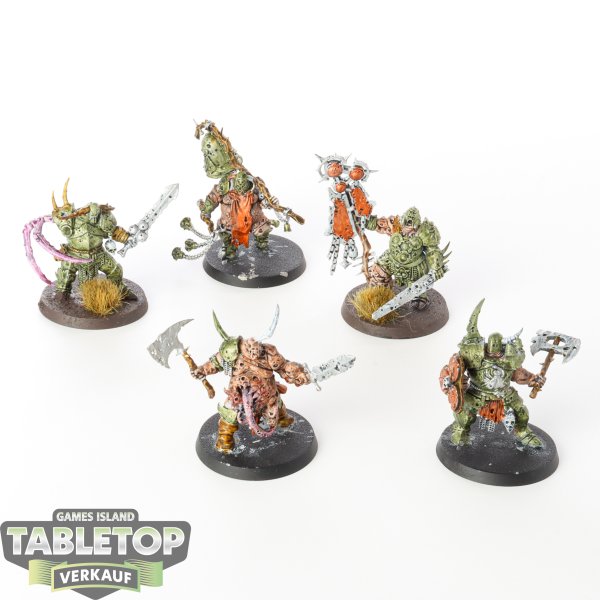 Maggotkin of Nurgle - 5x Putrid Blightkings - bemalt