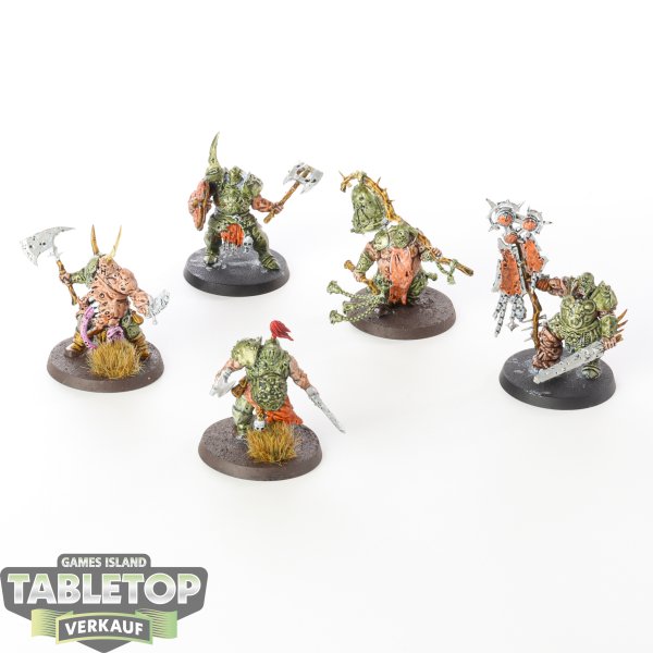 Maggotkin of Nurgle - 5x Putrid Blightkings - bemalt