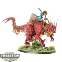 Seraphon - Skink Oracle on Troglodon - bemalt