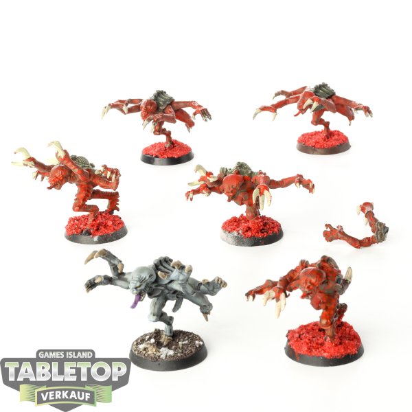 Tyraniden - 6 x Genestealer klassisch - teilweise bemalt