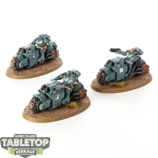 Space Marines - 3x Outriders - bemalt
