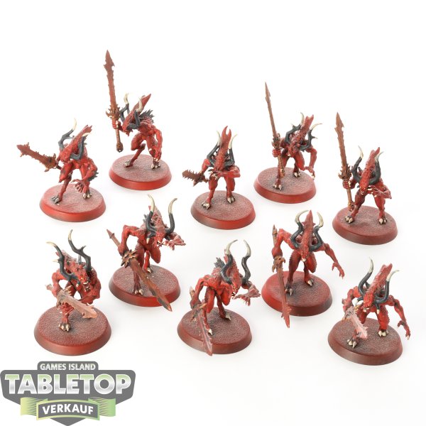 Blades of Khorne - 10x Daemons Of Khorne Bloodletters - teilweise bemalt