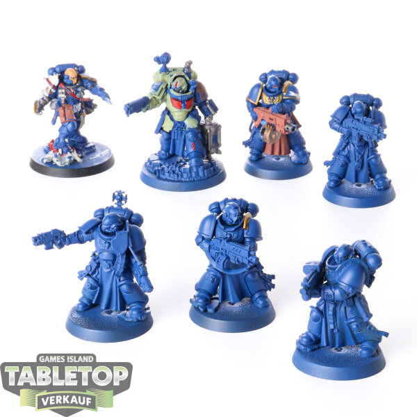Space Marines - 7x Heroes of the Chapter - teilweise bemalt