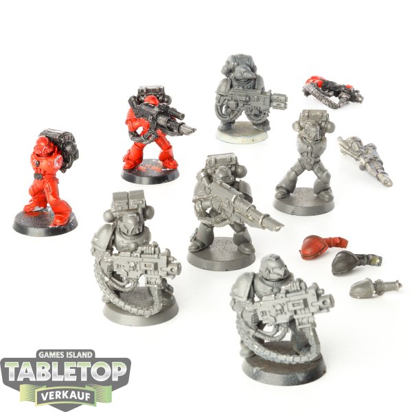 Space Marines - 7x Devastator Squad klassisch - teilweise bemalt