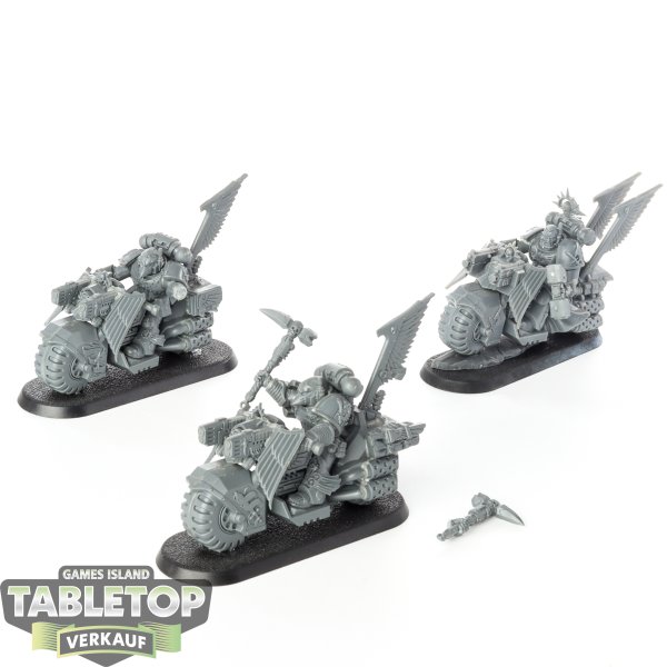 Dark Angels - 3x Ravenwing Bike Squadron - unbemalt