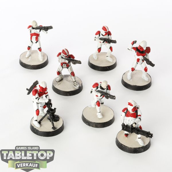 Galaktische Republik - 7x Phase II Clone Troopers - bemalt