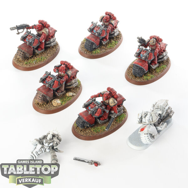 Space Marines - 6 x Space Marine Bike Squad - teilweise bemalt