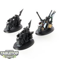 Dark Angels - 3 x Ravenwing Black Knights - teilweise bemalt