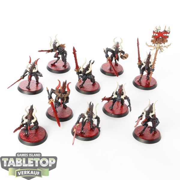 Beasts of Chaos - 10 x Daemons Of Khorne Bloodletters - bemalt