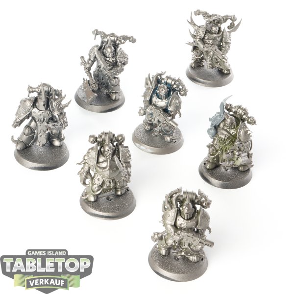 Death Guard - 7 x Plague Marines - teilweise bemalt