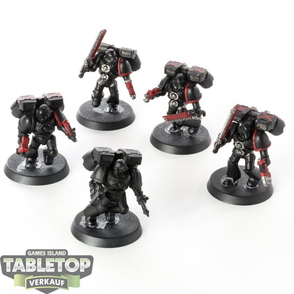 Space Marines - 5x  Assault Squad klassisch - teilweise bemalt