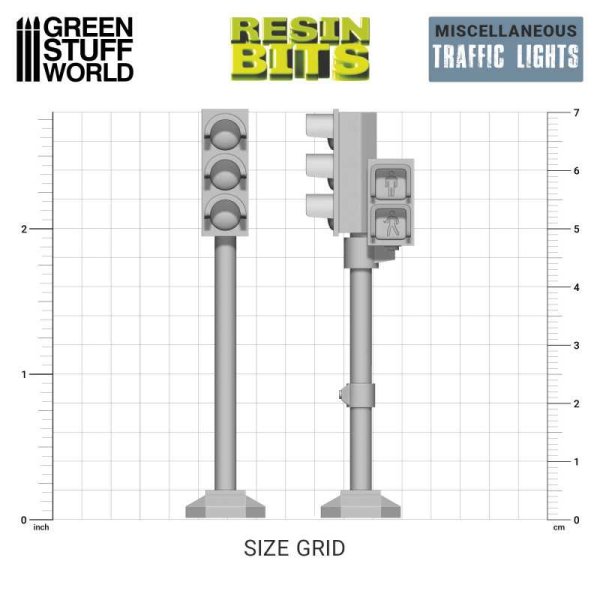 Green Stuff World - 3D printed set - Traffic Lights 70mm