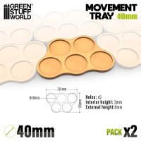 Green Stuff World - MDF Movement Trays 40mm x5 - Skirmish