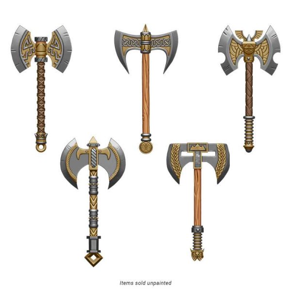 Green Stuff World - 3D printed set - Two Handed Dwarf Axes