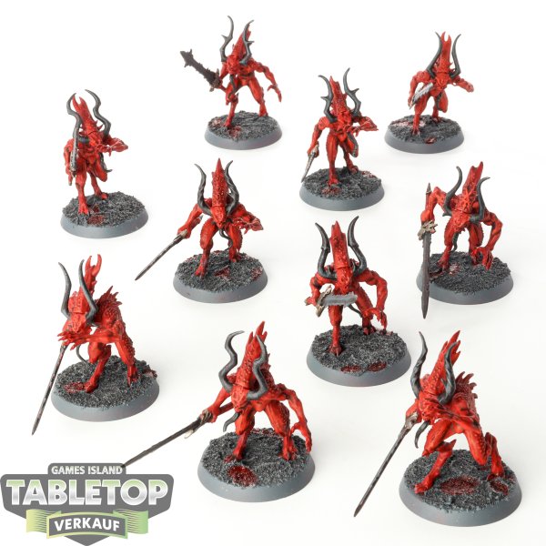 Blades of Khorne - 10 x Daemons Of Khorne Bloodletters - bemalt