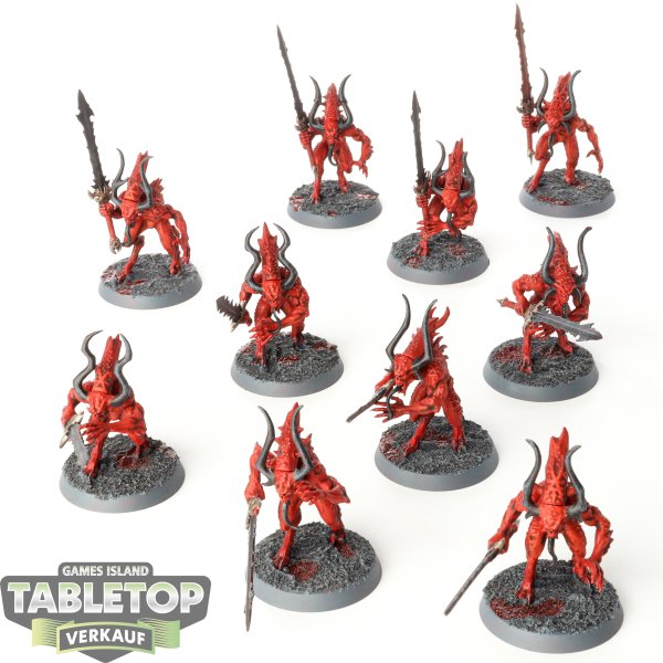 Blades of Khorne - 10 x Daemons Of Khorne Bloodletters - bemalt