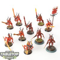 Chaos Daemons - 10x Daemons Of Khorne Bloodletters - bemalt