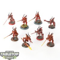 Chaos Daemons - 8x Daemons Of Khorne Bloodletters - bemalt