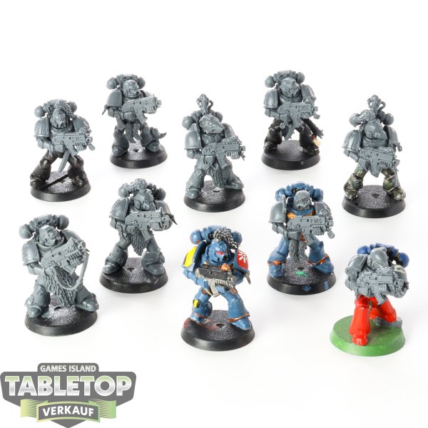 Space Wolves - 10x Tactical Marines (Classic) - teilweise bemalt