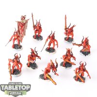 Chaos Daemons - 10x Daemons Of Khorne Bloodletters - bemalt