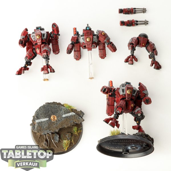 Tau Empire - 3x XV8 Crisis Battlesuit Team - bemalt