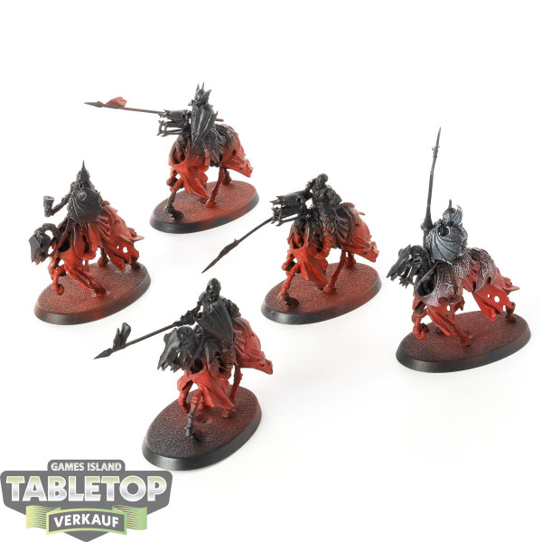 Soulblight Gravelords - 5x Black Knights - teilweise bemalt