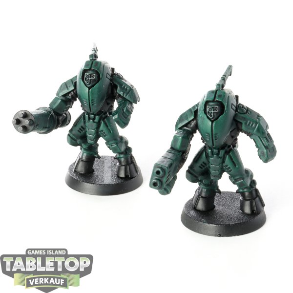 Tau Empire - 2 XV25 Stealth Battlesuits - grundiert