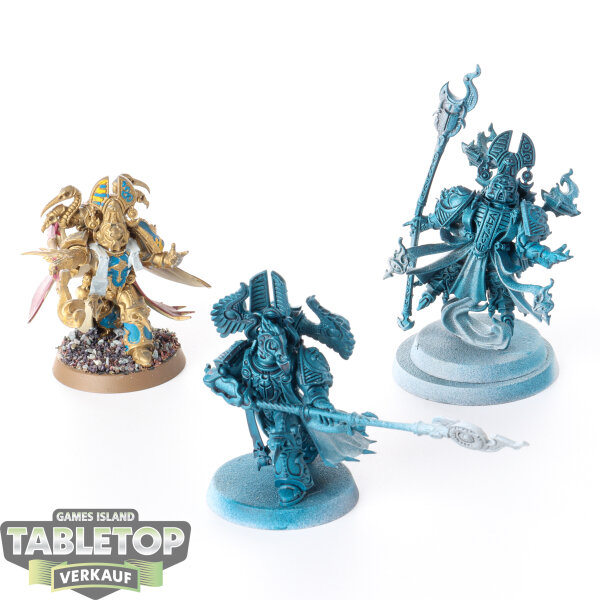 Thousand Sons - 3x Exalted Sorcerers - teilweise bemalt