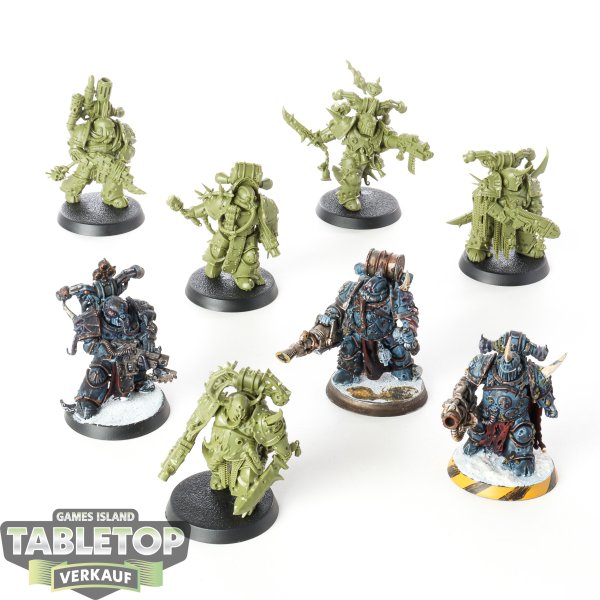 Death Guard - 8 Plague Marines - teilweise bemalt