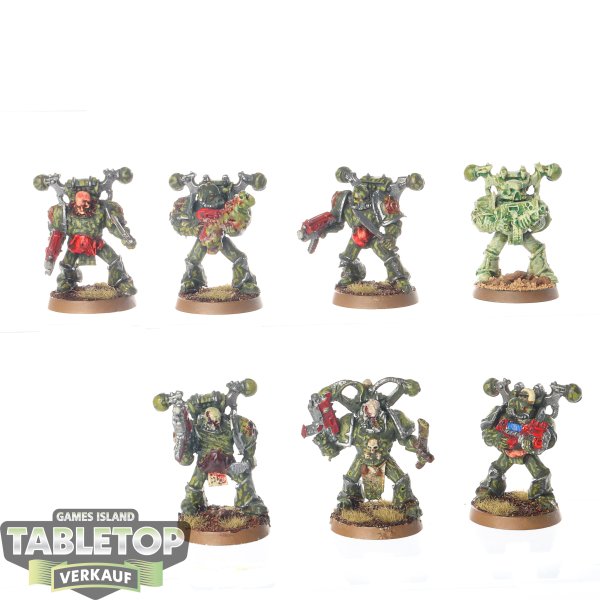 Death Guard - 7 x Plague Marines klassisch - teilweise bemalt