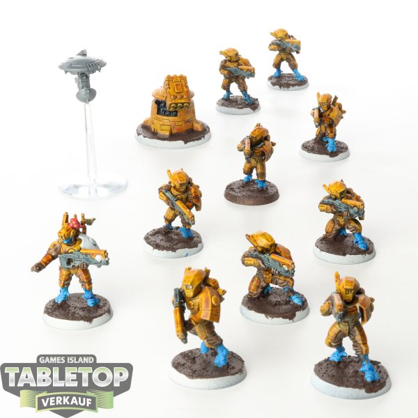 Tau Empire - 10 x Fire Warriors Breacher Team - teilweise bemalt