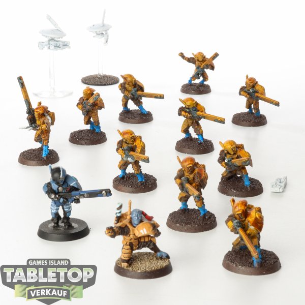 Tau Empire - 12 x Fire Warriors Strike Team - teilweise bemalt