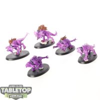 Blades of Khorne - 5 x Flesh Hounds - teilweise bemalt