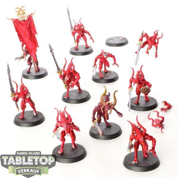 Blades of Khorne - 10 x Daemons Of Khorne Bloodletters - bemalt