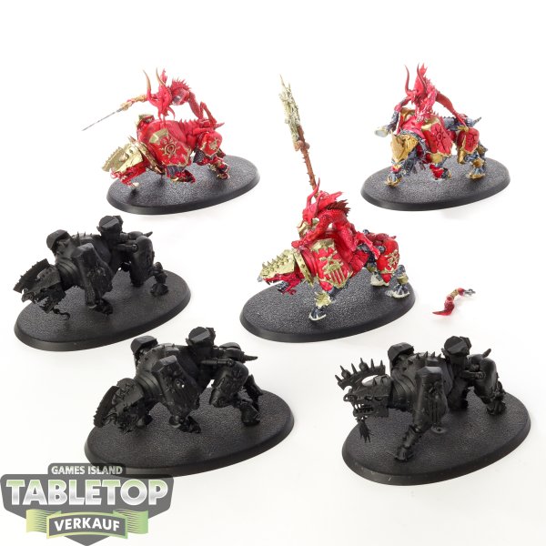 Blades of Khorne - 6 x Daemons Of Khorne Bloodcrushers - teilweise bemalt